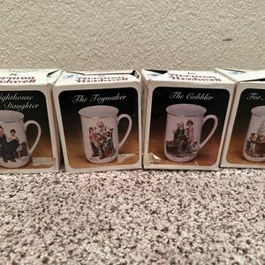 Vintage 1982 Norman Rockwell 4” cover cups, set of 4 in original boxes.